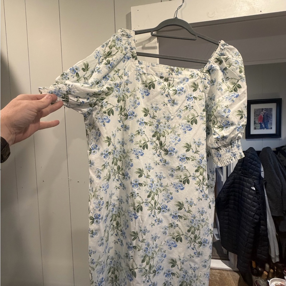 Crown & Ivy Blue and Green Floral Dress NWT